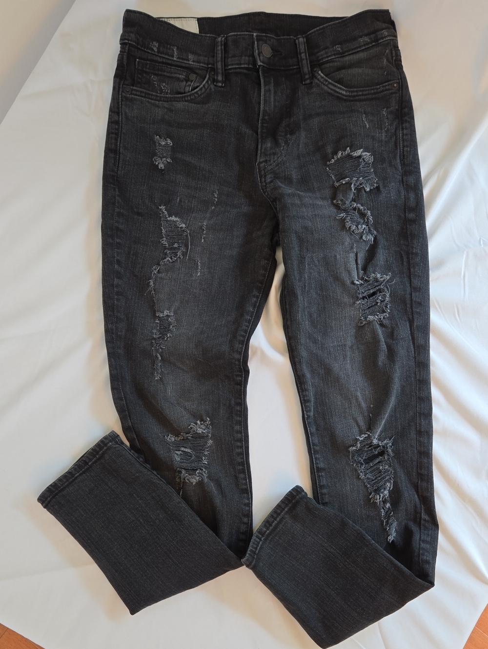 H&M Black Distressed Skinny Jeans